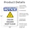 Signmission Crush Hazard Keep Clear OSHA Notice Sign, Plastic, 10in W x 14in L, 2PK OS-2PACK-NS-P-1014-V-10848 - alternate 2